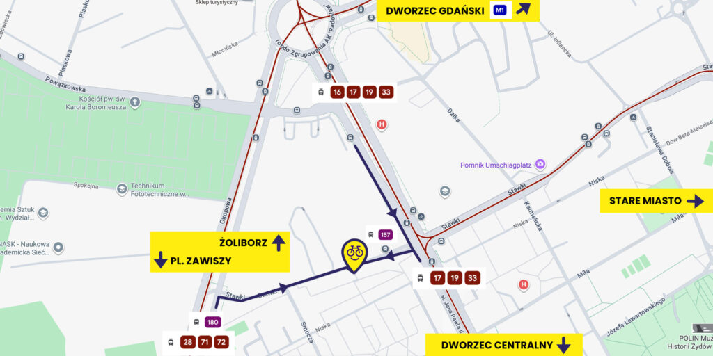 warsawbybike mapa